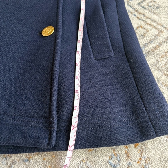 J. Crew Stadium Cloth by Nello Gori Wool Classic Blend Pea Coat Navy Size 2 - Picture 8 of 12